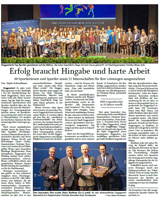 Deggendorfer Zeitung: Sportlerehrung